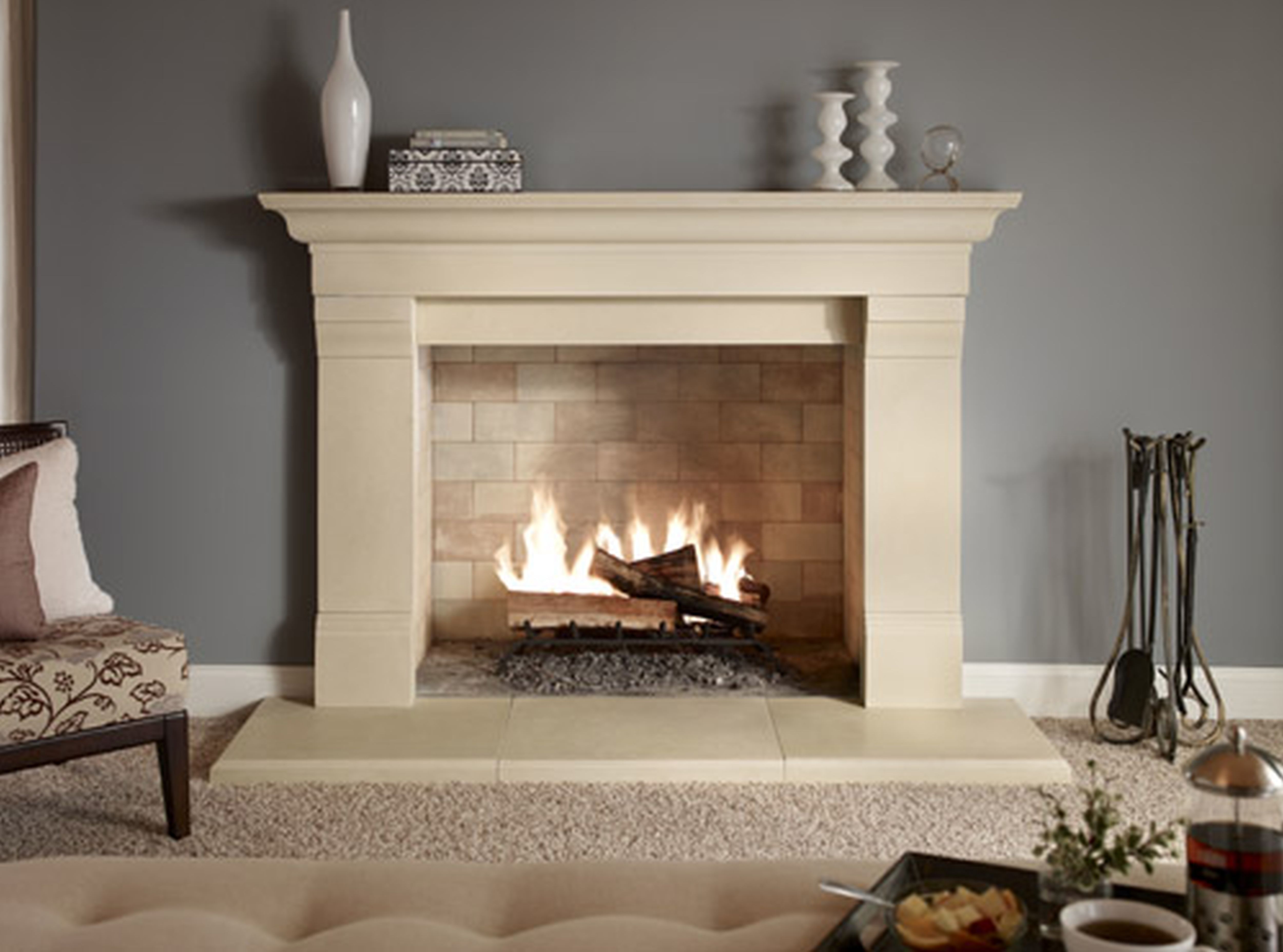 energy-efficient gas fireplace in the living room