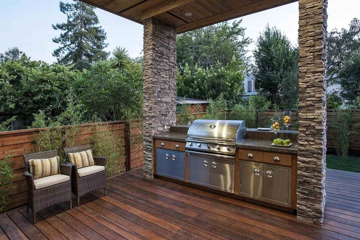 Outdoor Kitchen With Grill Green Egg And A Smoker Hi Tech Appliance