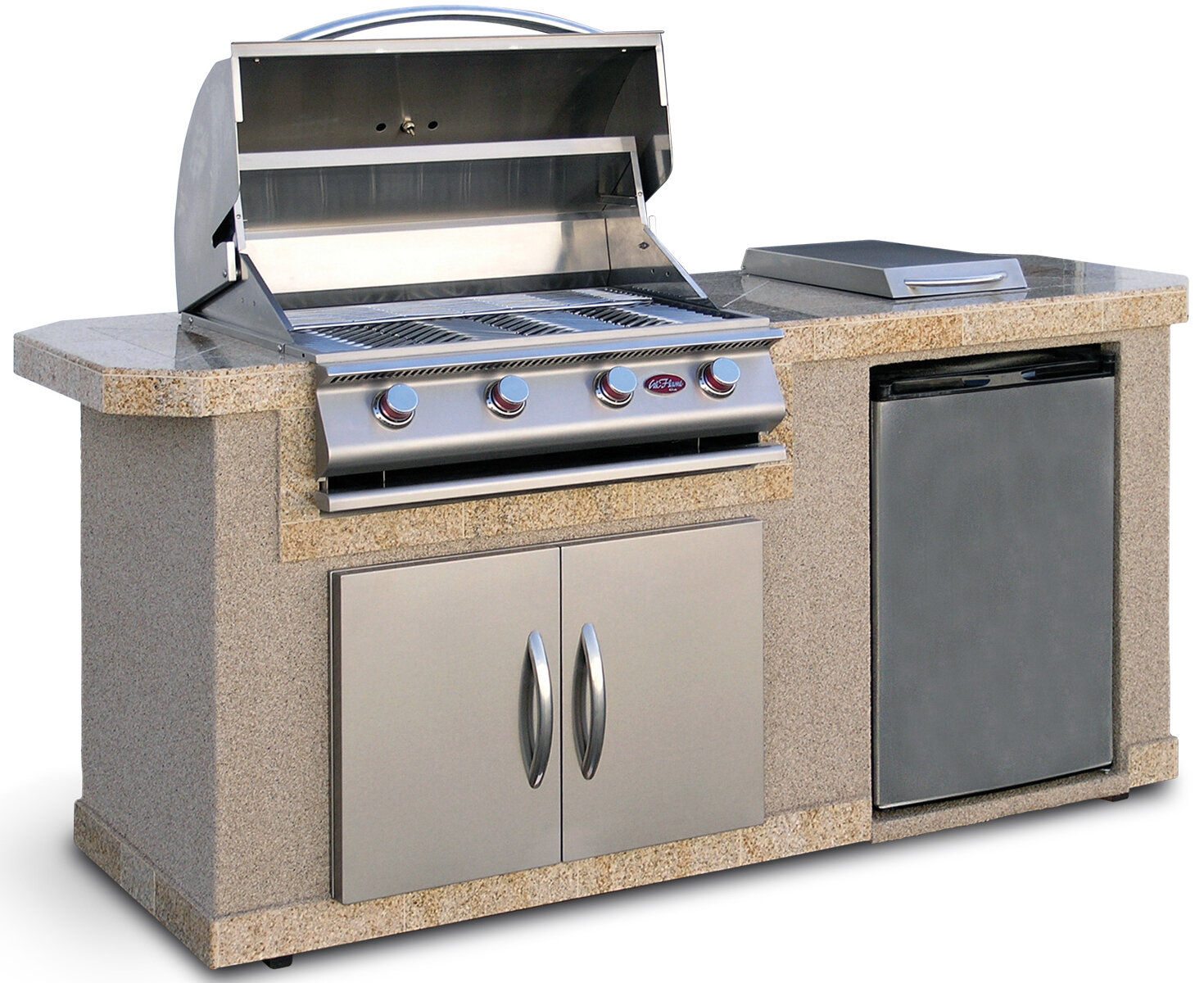 Builtin Gas Grill Outdoor Refrigerator Outdoor Granite Countertops