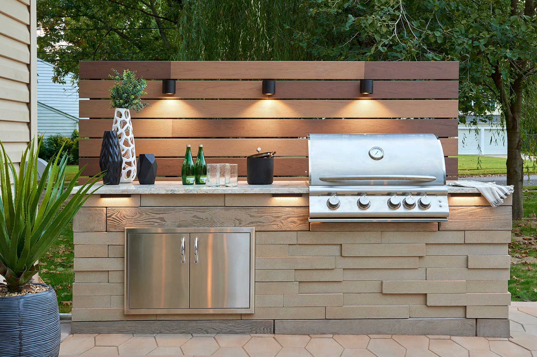 Outdoor Kitchen Countertops Hi Tech, How To Tile Outdoor Kitchen Countertop